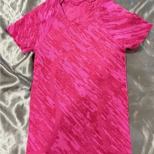 Pink Patterned Athletic T-Shirt